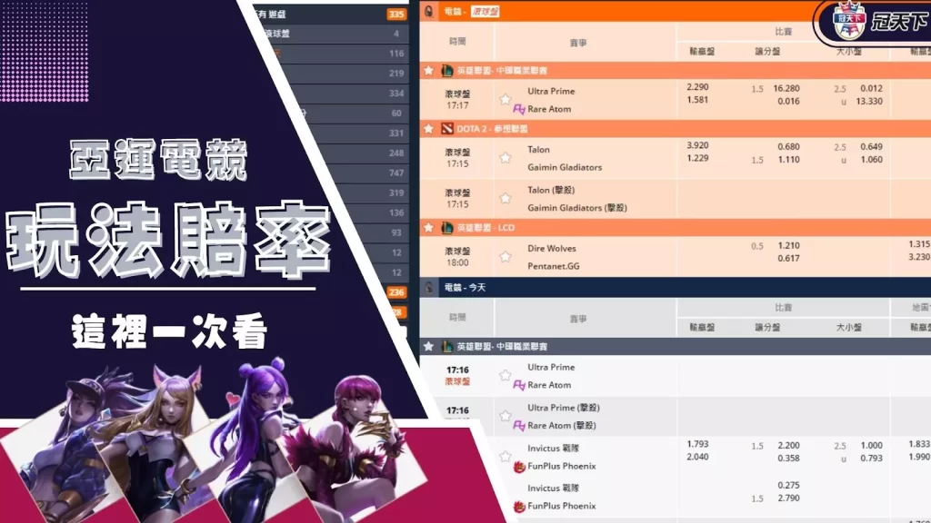 亞運電競投注賠率 亞運電競投注賠率計算  亞運電競投注賠率算法