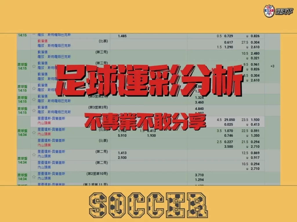 足球運彩分析 足球運彩預測 足球運彩
